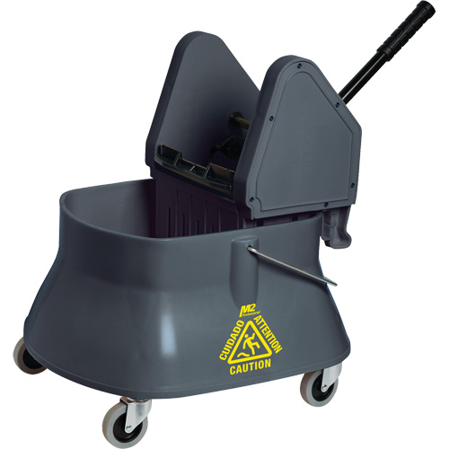 Champ Mop Bucket & Wringer, Down Press, 6.5 US Gal. (26 Quart)/7.5 US Gal. (30 Quarts), Grey Equipex