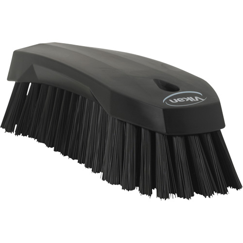 Large Angled Hand Brush, Stiff Bristles, 8" Long, Black Equipex