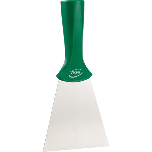Handle-Mounted Stainless Steel Scraper, Green, 4" W x 8" L Equipex