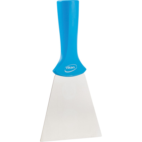 Handle-Mounted Stainless Steel Scraper, Blue, 4" W x 8" L Equipex