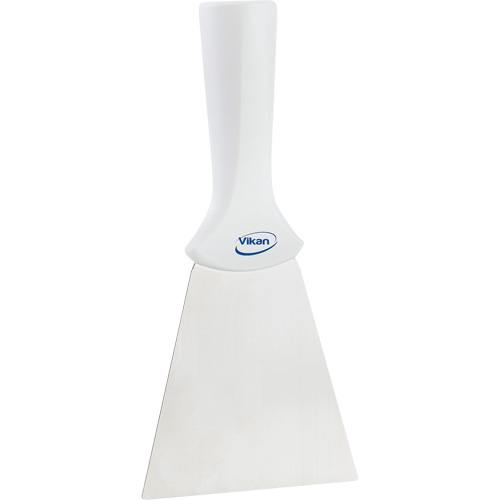 Handle-Mounted Stainless Steel Scraper, White, 4" W x 8" L Equipex