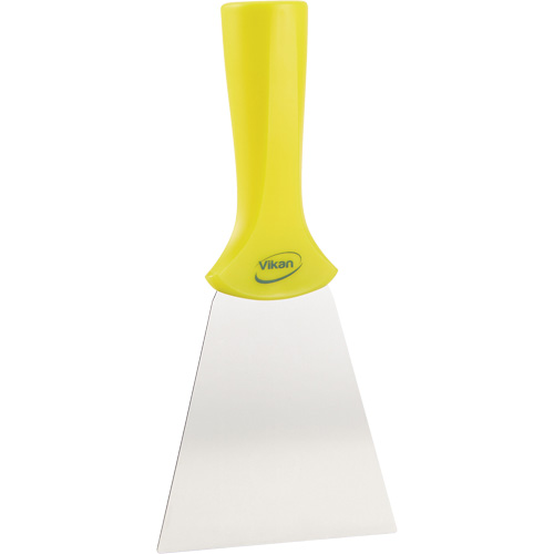 Grattoir en acier inoxydable avec poign&eacute;e montable sur manche, Jaune, 4" la x 8" lo Equipex