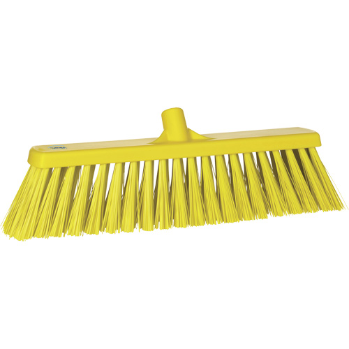 Heavy-Duty Push Broom, Stiff Bristles, 20", Polyester, Yellow Equipex