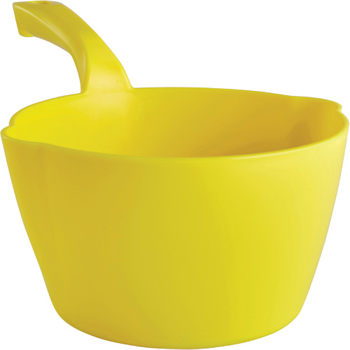 Round Bowl Scoop, Plastic, Yellow, 64 oz. Equipex