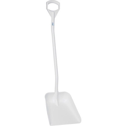 Ergonomic Large Blade Shovel, 51" Length, Plastic, White Equipex