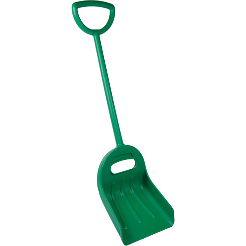 Double Grip Wide Shovel, 14" x 18" Blade, 47-1/2" Length, Plastic, Green Equipex