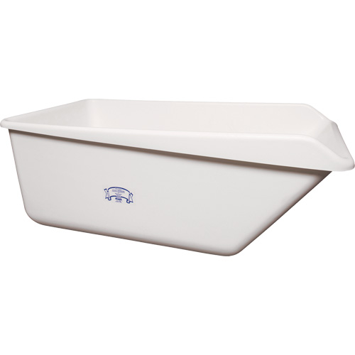 Bac de rangement &agrave; rebord inclin&eacute; avec vidange, Plastique, Blanc Equipex