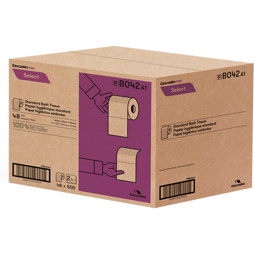 Pro Select&reg; Toilet Paper, 2 Ply, 500 Sheets/Roll, White Equipex