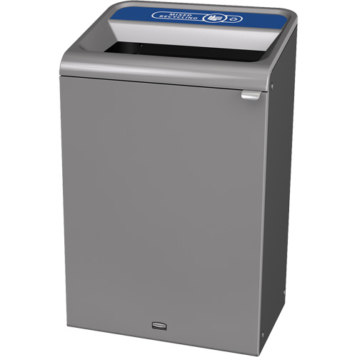 Conteneur pour d&eacute;chets de recyclage m&eacute;lang&eacute;s Configure, Vrac/Bord de rue/De bureau, Acier, 33 gal. US Equipex