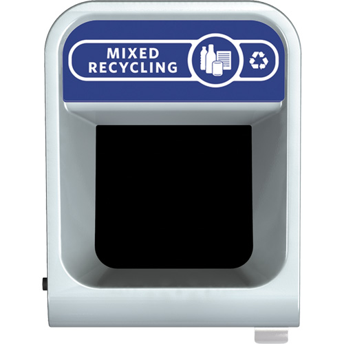 Conteneur pour d&eacute;chets de recyclage m&eacute;lang&eacute;s Configure, Vrac/Bord de rue/De bureau, Acier, 33 gal. US Equipex