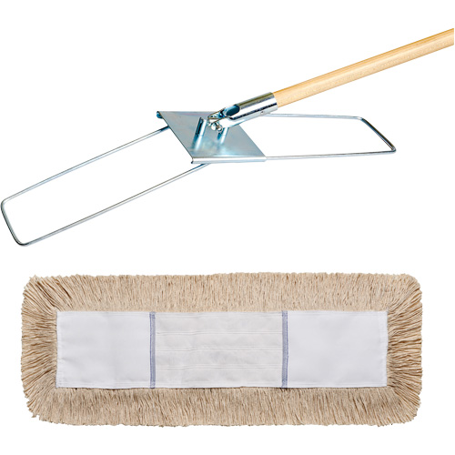 Syst&egrave;me de vadrouille &agrave; &eacute;pousseter Break-Ezy, Style &agrave; enfiler, Coton, 48" lo x 5" la Equipex