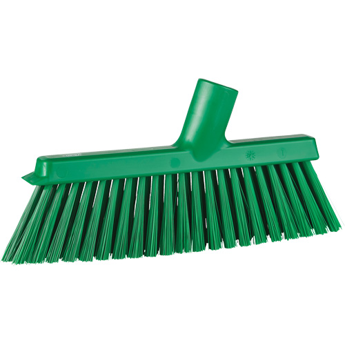 Balai biseaut&eacute; avec pas de vis inclin&eacute;, Crins Moyen, 10", Polyester, Vert Equipex