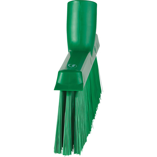 Balai biseaut&eacute; avec pas de vis inclin&eacute;, Crins Moyen, 10", Polyester, Vert Equipex