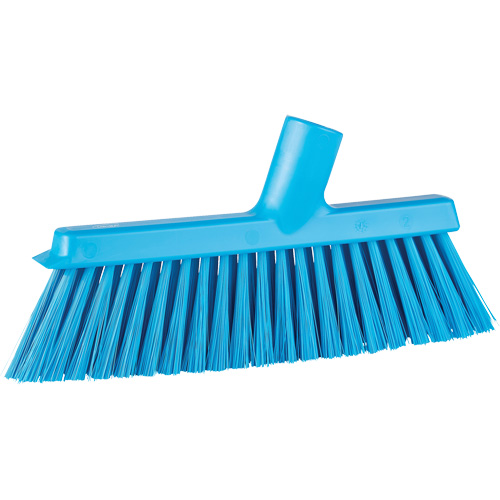 Dustpan Broom with Angled Thread, Medium Bristles, 10", Polyester, Blue Equipex