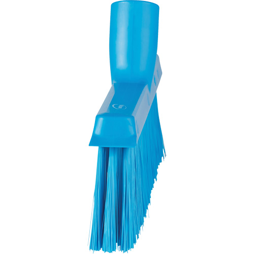 Dustpan Broom with Angled Thread, Medium Bristles, 10", Polyester, Blue Equipex