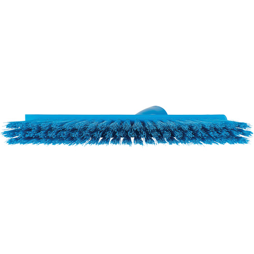 Dustpan Broom with Angled Thread, Medium Bristles, 10", Polyester, Blue Equipex