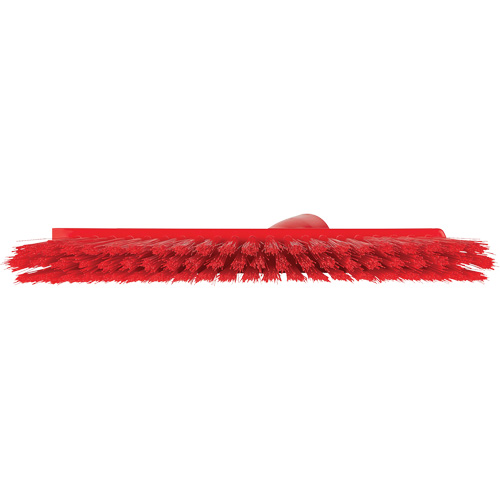 Dustpan Broom with Angled Thread, Medium Bristles, 10", Polyester, Red Equipex
