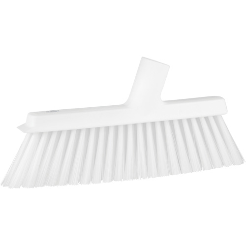 Balai biseaut&eacute; avec pas de vis inclin&eacute;, Crins Moyen, 10", Polyester, Blanc Equipex