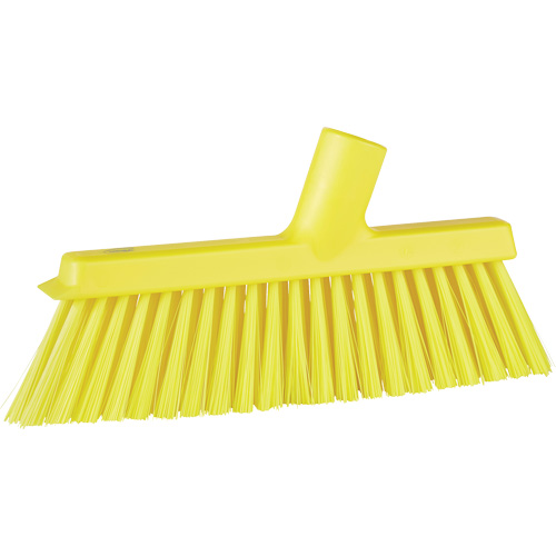 Balai biseaut&eacute; avec pas de vis inclin&eacute;, Crins Moyen, 10", Polyester, Jaune Equipex