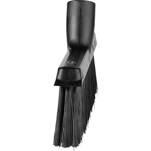 Balai biseaut&eacute; avec pas de vis inclin&eacute;, Crins Moyen, 10", Polyester, Noir Equipex