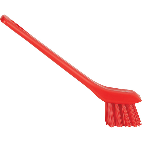 Brosse avec rebord grattoir, Soies Ferme, Longueur de 6", Rouge Equipex