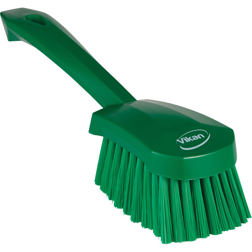 Brosse &agrave; r&eacute;curer avec manche court, Soies Doux, Longueur de 10-1/2", Vert Equipex