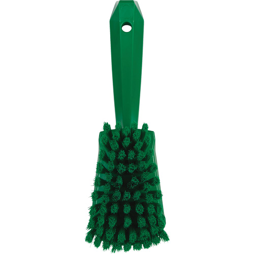 Brosse &agrave; r&eacute;curer avec manche court, Soies Doux, Longueur de 10-1/2", Vert Equipex