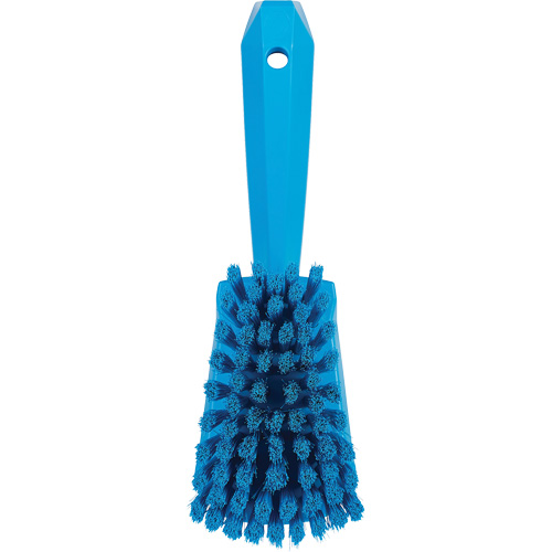 Brosse &agrave; r&eacute;curer avec manche court, Soies Doux, Longueur de 10-1/2", Bleu Equipex
