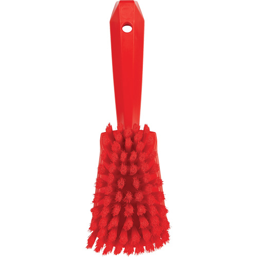 Brosse &agrave; r&eacute;curer avec manche court, Soies Doux, Longueur de 10-1/2", Rouge Equipex