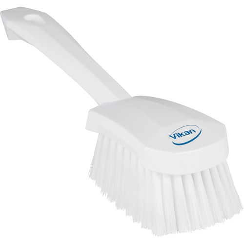 Short-Handled Washing Brush, Soft Bristles, 10-1/2" Long, White Equipex