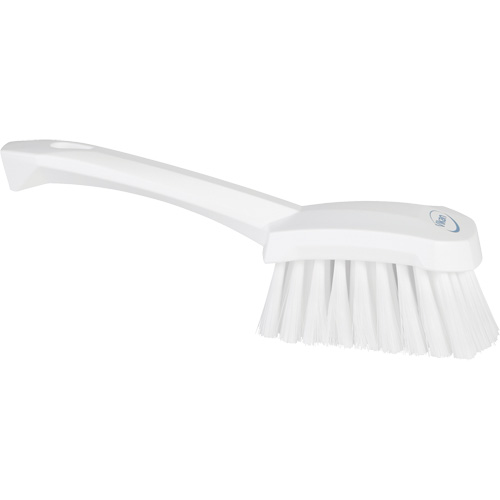 Short-Handled Washing Brush, Soft Bristles, 10-1/2" Long, White Equipex