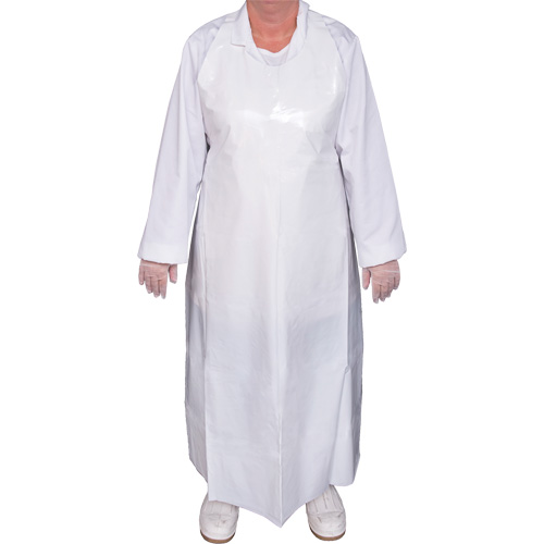 Top Dog 6 Mil. Apron, Polyurethane, 50" L x White Equipex