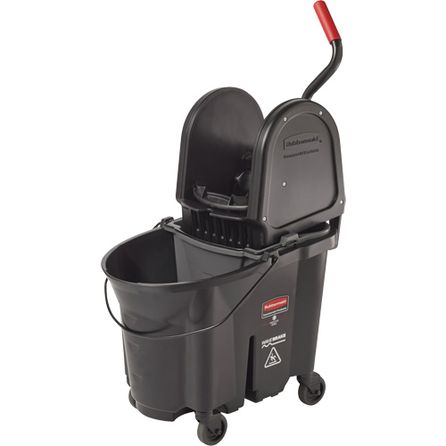 Wavebrake&reg; Bucket & Wringer, Down Press, 8.75 US Gal.(35 Quart), Black Equipex