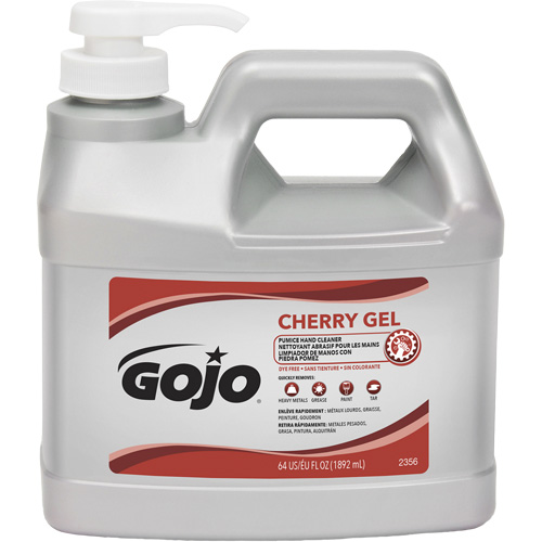 Hand Cleaner, Gel/Pumice, 1.89 L, Pump Bottle, Cherry Equipex