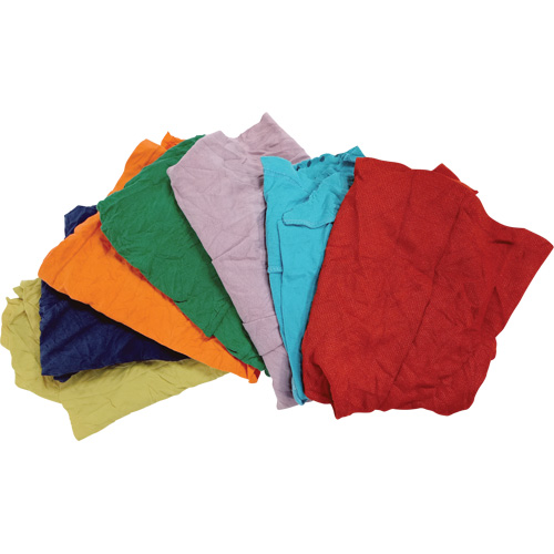 Recycled Material Wiping Rags, Cotton, Mix Colours, 25 lbs. Equipex