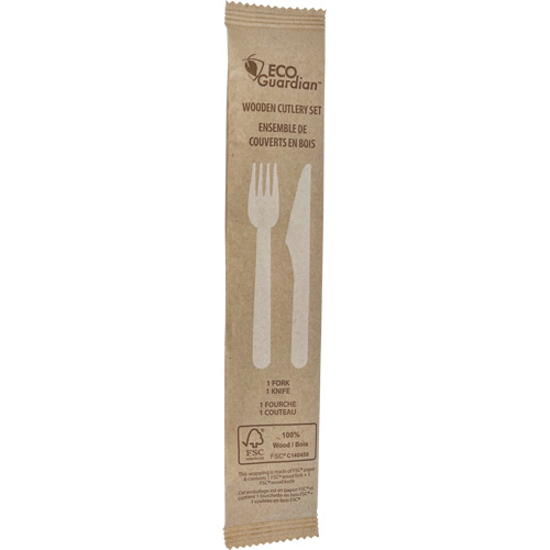 Fork & Knife Wooden Cutlery Kit Equipex