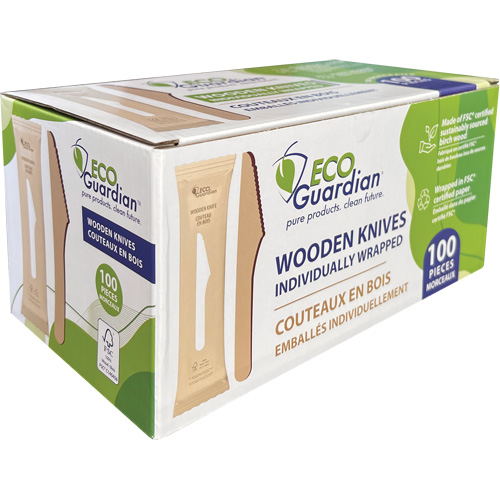 Individually Wrapped Wooden Knives Equipex