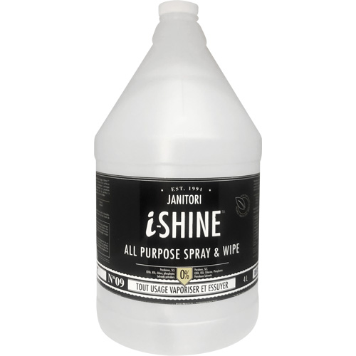 Nettoyant polyvalent &agrave; vaporiser et essuyer Janitori i-Shine, 4 L, Cruche Equipex