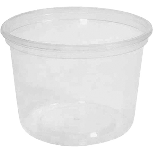 MicroGourmet 16 oz. Clear Deli Container without Lid, Plastic, Round Equipex