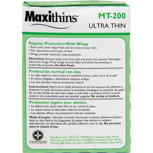 Serviettes Maxi Maxithins ultra minces avec ailes Equipex