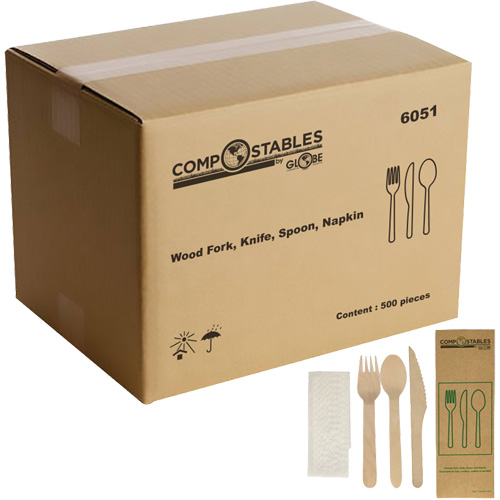 Wood Cutlery Set in Paper Bag Equipex