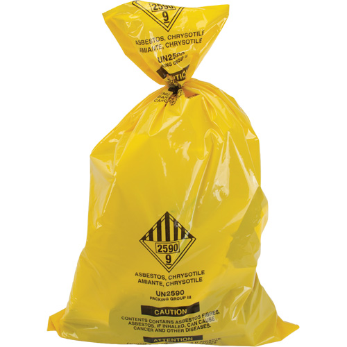Doublures pour d&eacute;chets dangereux, Amiante, 40" lo x 26" la, 3 mils Equipex