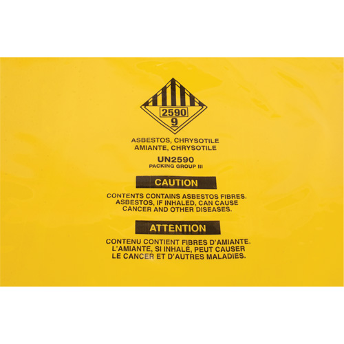 Doublures pour d&eacute;chets dangereux, Amiante, 40" lo x 35" la, 3 mils Equipex