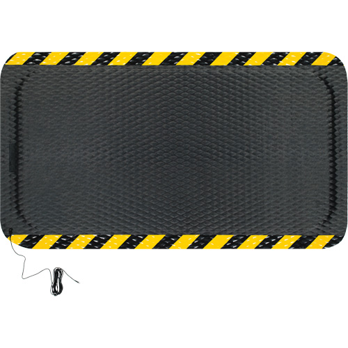 Hog Heaven Electrically Conductive Mat Kit, 3' W x 5' L, 7/8" Thickness, Black/Yellow, Nitrile Equipex