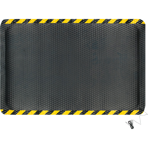 Tapis conductible Hog Heaven, 4' la x 6' lo, 5/8" &eacute;paisseur, Noir/Jaune, Nitrile Equipex
