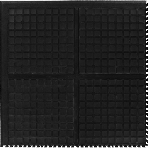Tuile de centre modulaire Hog Heaven III Comfort, Ondul&eacute;, 3' x 3' x 3/4", Noir, Nitrile Equipex