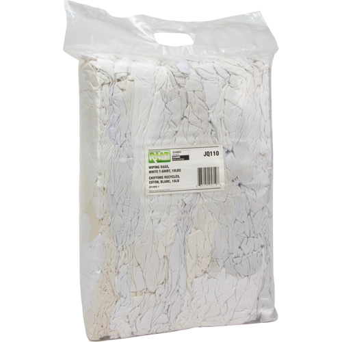Chiffons fabriqu&eacute;s &agrave; partir de mat&eacute;riaux recycl&eacute;s, Coton, Blanc, 10 lb Equipex