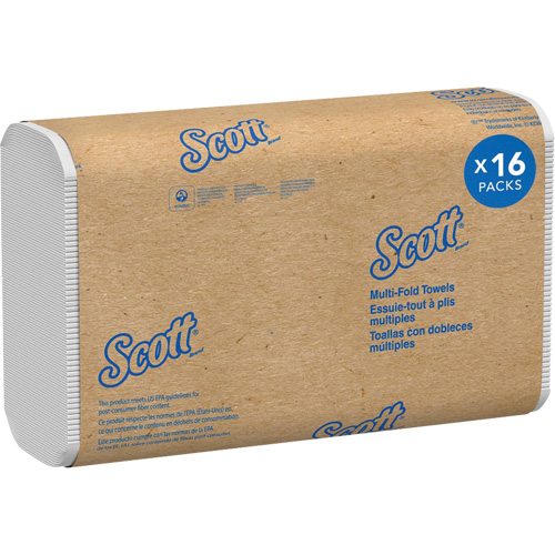 Essuie-tout &agrave; plis multiples en fibres recycl&eacute;es &agrave; 100 % Scott, 1 pli, 9-2/5" lo x 9-1/5" la, 250 /pqt Equipex
