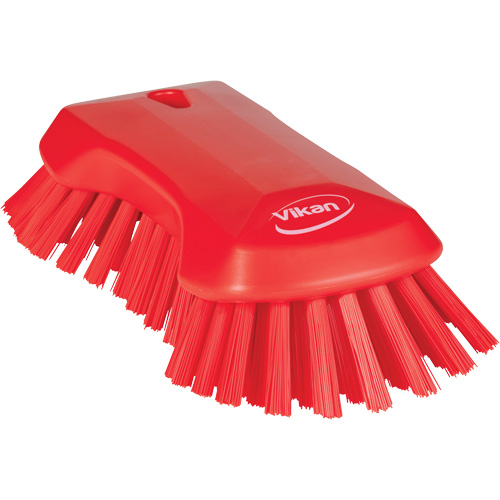 Hand Brush, Extra Stiff Bristles, 9-1/10" Long, Red Equipex
