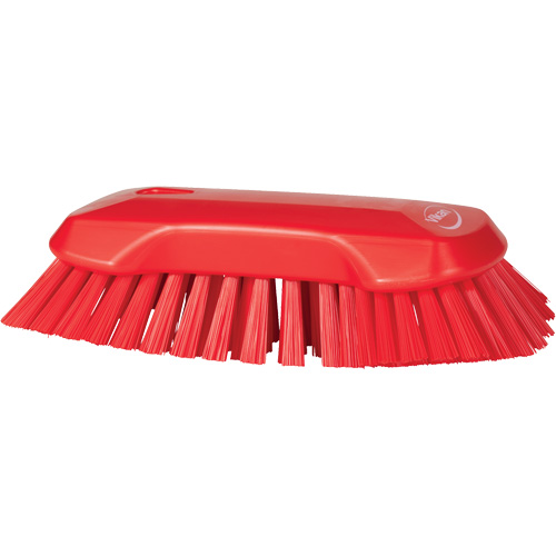 Hand Brush, Extra Stiff Bristles, 9-1/10" Long, Red Equipex